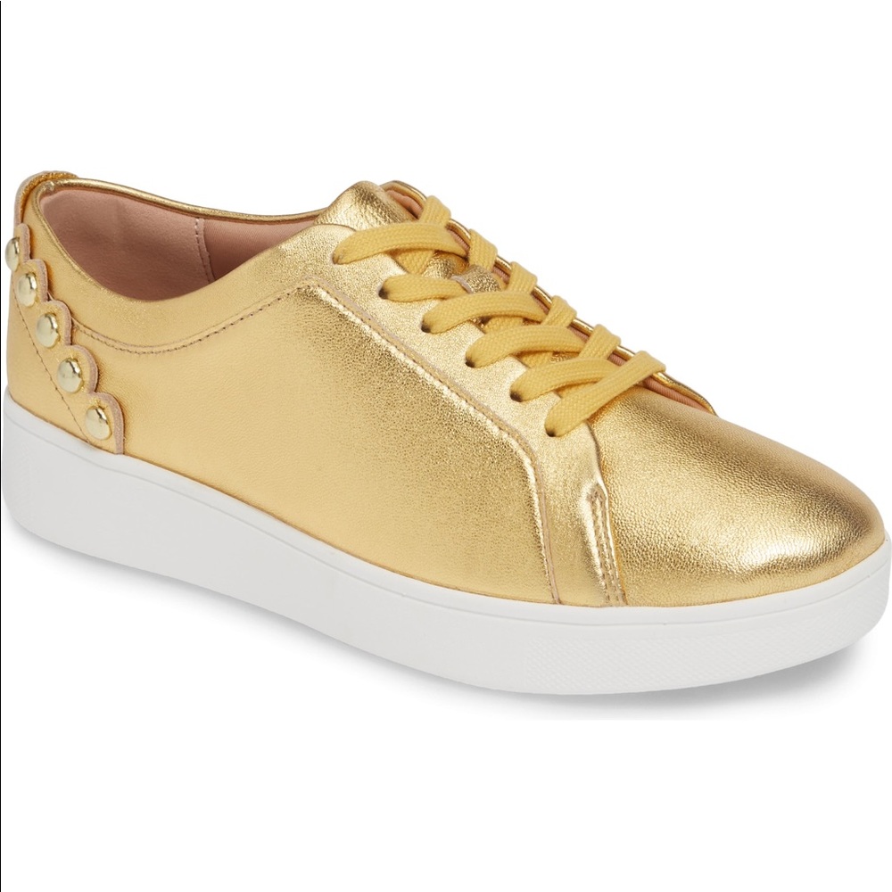 FitFlop most comfy leather gold shoes